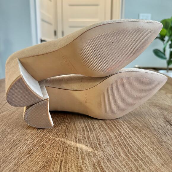 Marc Fisher | Claire Light Tan Suede Block Heels | Women’s Size 8 - Picture 6 of 11